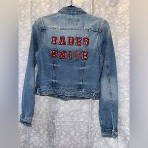 Gianni Bini Babes Unite Blue Denim Jacket Size Small